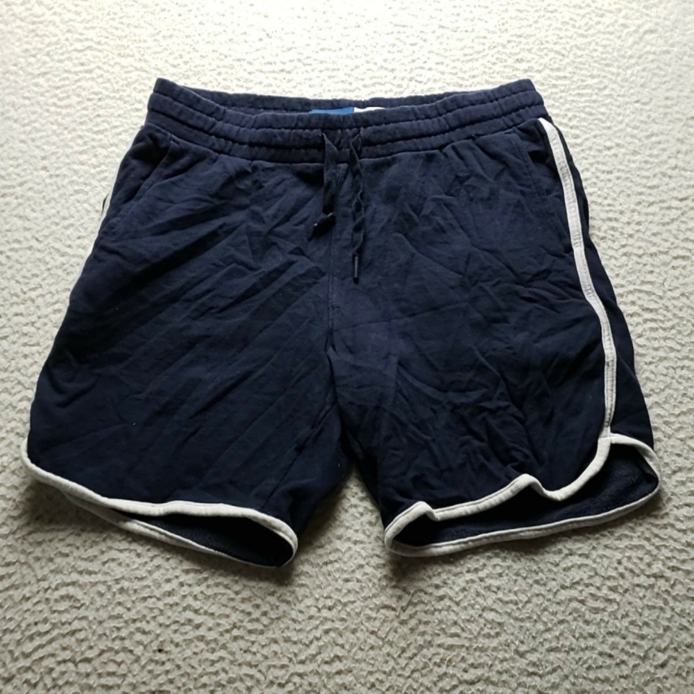 Old Navy Shorts Mens M Blue French Terry 7 Inseam Contrast Trim Elastic Waist